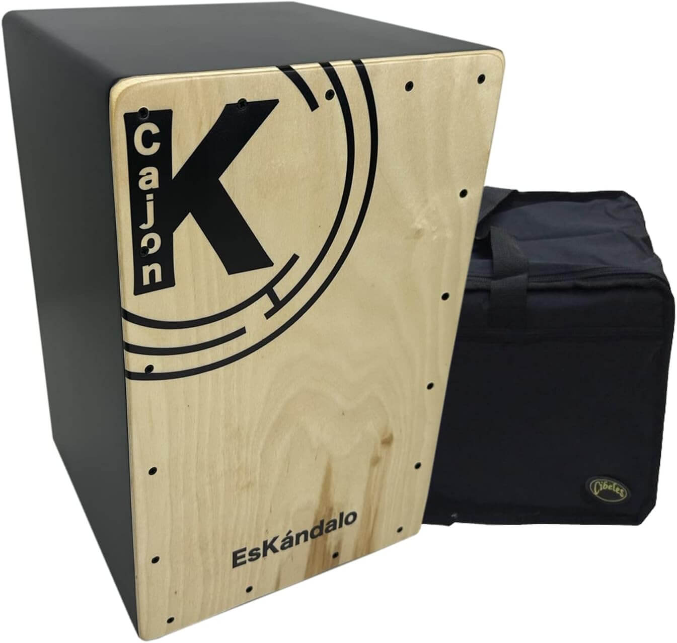 Cajón flamenco EsKandalo Estudio con funda de transporte