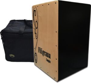 Cajón flamenco Filigrana compás, con funda acolchada